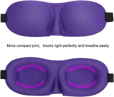 Маска для сну, зручна, регульована, 3D контур, підходить для чоловіків і жінок, 4 шт. и