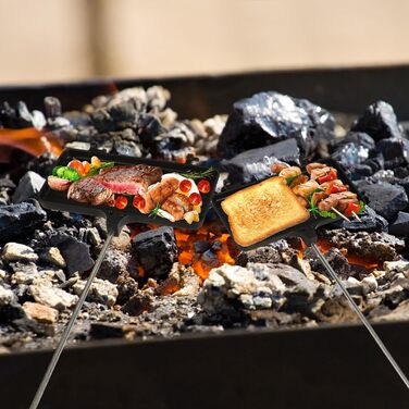 Сендвіч-машина з антипригарним покриттям Кемпінг з 4 знімними ручками Портативна бутербродниця для багаття Гірська пирогівниця Обладнання для приготування багаття