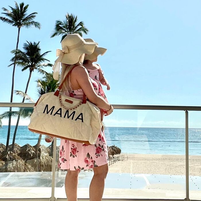 Пеленальна сумка для лікарні Baybou Mama, сумка-сумка для пологів та пологів, сумка для мами для дитини та подорожей, велика, беже