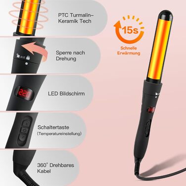 Набір щипців для завивки, 5 в 1, з різними насадками, турмалінова кераміка плойка, щітка для випрямлення, з коробкою для зберіганн