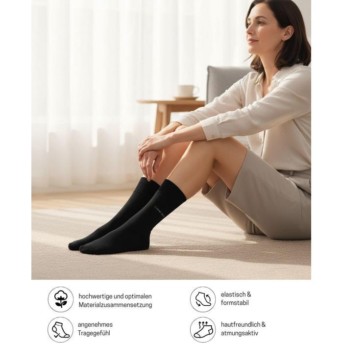 Пар комфортних шкарпеток без еластичної манжети та безшовних для жінок та чоловіків, медичні шкарпетки без еластичної манжети з комфортною манжетою, розмір 43-46, чорні, 24 10