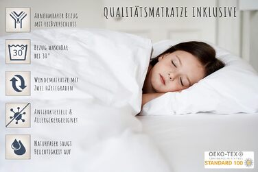 Дитяче колективне автомобільне ліжко 80x160 см дитяче ліжко молодіжне ліжко із захистом від падіння та матрацом дитяче ігрове ліжк