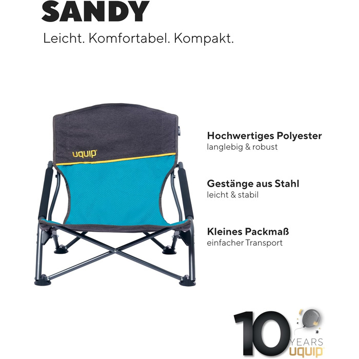 Кемпінгове крісло Uquip Sandy, бензин Складане пляжне крісло вантажопідйомністю 120 кг Компактне складне крісло зі сталі та поліестеру Складане вуличне крісло для кемпінгу, пляжу, риболовлі, саду та фестивалів, бензиновий стандарт