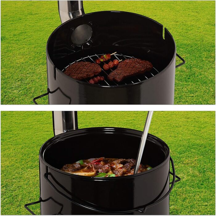 Казан для гуляшу, емальований, казан для гуляшу з кришкою, 14 літрів, з решіткою-гриль, для польової кухні на відкритому повітрі,