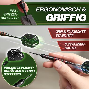Набір сизалевих дротиків преміум-класу XXL з 9 професійними дротиками 24 професійними стрілками аксесуарами Сталева мішень для дротиків, включаючи монтажний комплект Сталева мішень для дротиків з металевими наконечниками та стартовою лінією