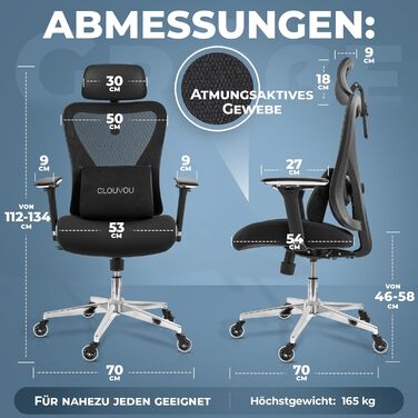 Ергономічний офісний стілець Робочий стілець 4D хромований металевий підлокітник, коліщатка Офісний стілець, комп'ютерний стілець