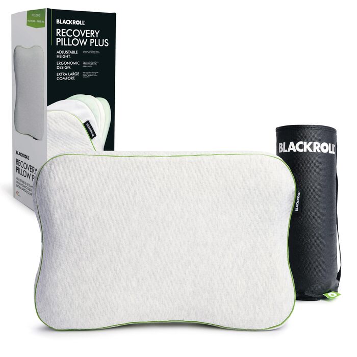 Підушка для відновлення BLACKROLL Recovery Pillow Plus (60x40 см), регульована по висоті, подушка для спокійного сну, ергономічна подушка для дому, подушка для шиї з віскозної піни з ефектом пам&39яті, зроблено в Німеччині