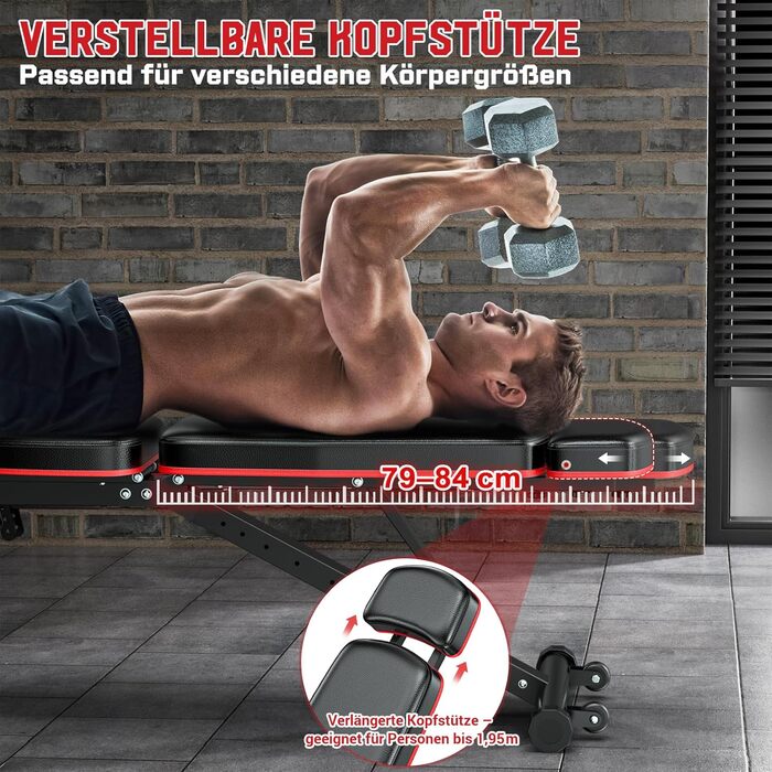 Регульована силова лава XDDIAS з розгинанням ніг та згинаннями, тренувальна лава з підголівником до 410 кг, 10-позиційна лава для домашнього спортзалу з нахилом/плоским/низьким положенням спинки, багатофункціональна силова лава чорного кольору