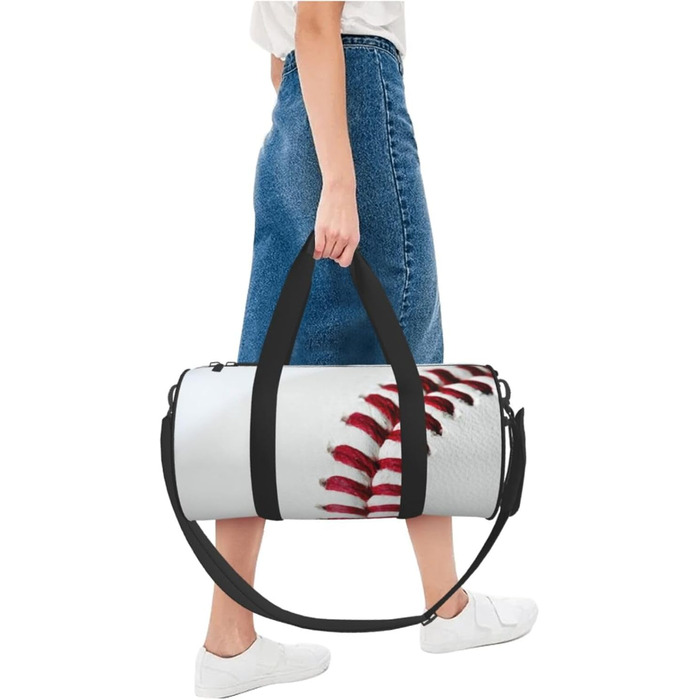 Спортивна сумка-мішок для подорожей та спорту, з принтом Шнурівка бейсбольного м'яча, чорна, універсальний розмір, дорожня сумка