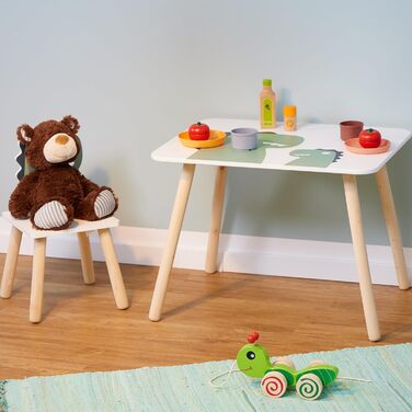 Дитячий комплект сидіння Relaxdays, дизайн динозаврів, дитячий стіл зі стільцем, для дівчаток та хлопчиків, зона відпочинку для дитячих кімнат, білий/зелений