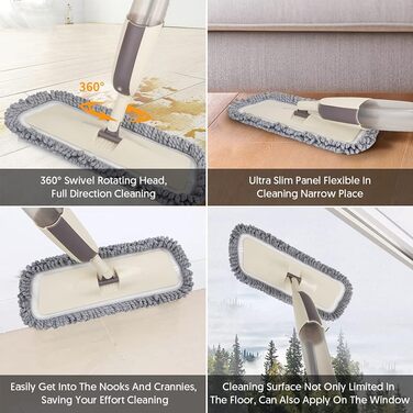 Швабра-розпилювач Швабра для підлоги з функцією розпилення, MEXERRIS Spray Mop, що обертається на 360 градусів, з 3 багаторазовими