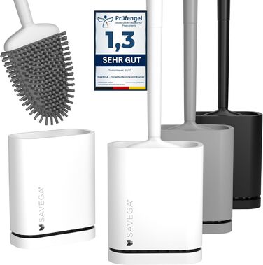 Силіконова щітка для туалету з плоскою та гнучкою головкою - Силіконова щітка для туалету зі швидковисихаючим тримачем - Сучасна щ