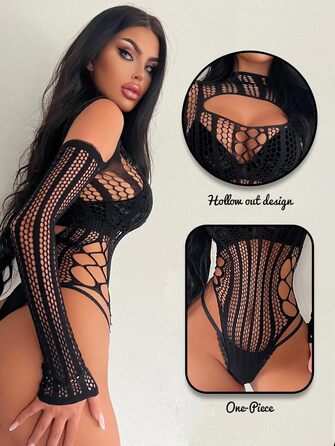 Жіночий боді Buitifo, сітчастий, з рукавами, боді-комбінезон для вечірок та рэйв, універсальний розмір