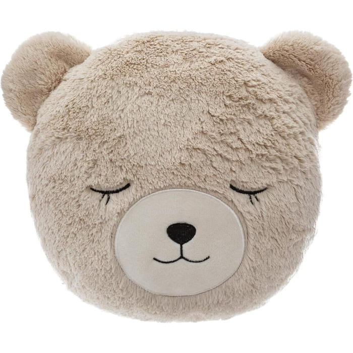Дитяча подушка ведмедик - Штучне хутро - D28 см - Бежевий ука (1 упаковка) Бежевий