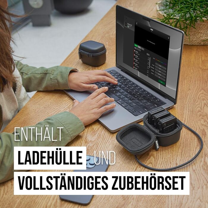 �DE Wireless PRO Компактний комплект для радіозв'язку з таймкодом, 32-бітним вбудованим записом, 2 мікрофонами Лавальє та зарядним