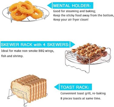 Аксесуари для фритюрниці LooHome, 5 комплектів для Gowise Phillips Cozyna, діаметр 7 дюймів для 3.5 QT