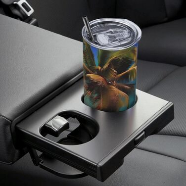 Кухоль з прямою трубочкою, дизайн Карибських островів, дорожній кухоль, підходить для кемпінгу, офісу та дому, 590 мл