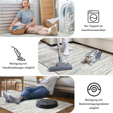 Килимова доріжка для коридору, 80x150 см, легкий кухонний килимок з коротким ворсом, можна прати, нековзка кухонна доріжка, килимок для коридору, бежева килимова доріжка для вітальні, кухні, коридору, входу, балкону, бежево-сіра, 80 x 150 см (прямокутна)