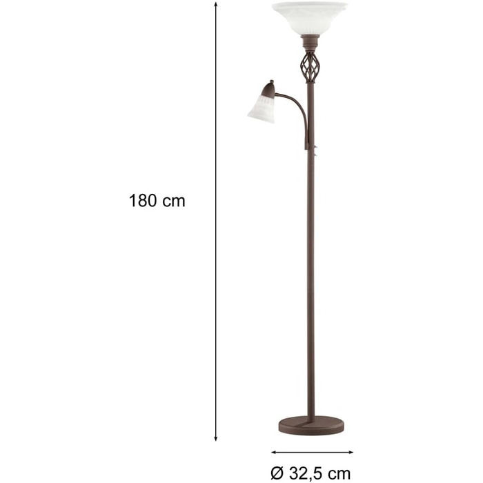 Підлоговий світильник Trio Rustica 4602021-24, LED, метал (колір іржі), з підсвіткою для читання, білий, без лампи ( E27)