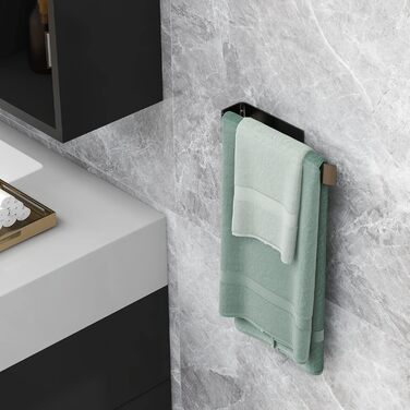 Самоклеючий рушникосушка чорний 25см SUS304 Рушникосушка з нержавіючої сталі без свердління Підвісна рушникосушка для ванної кімна