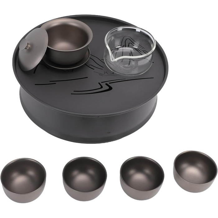 Похідний чайний набір CHICIRIS Легкий металевий набір для заварювання чаю з багатофункціональною чашкою, ідеальний для пікніків та подорожей