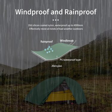 Намет Naturehike Star-River, двомісний намет на 2 особи, надлегкий намет, для походів, водонепроникний, для пішого туризму, кемпінговий намет, оливково-зелений