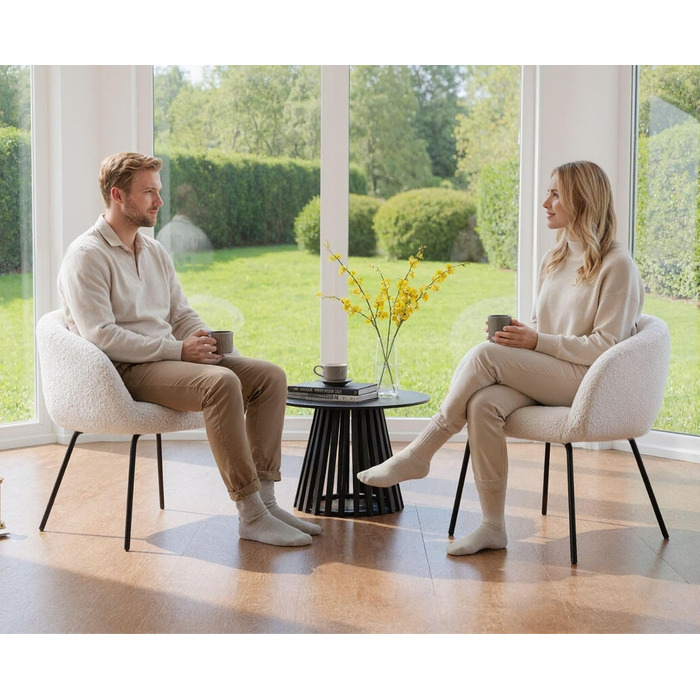 Крісло Chairus з м&39яким штучним хутром для спальні, вітальні, крісло для ванної кімнати, крісло для відпочинку з металевими ніжками (біле)