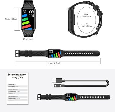 Розумний годинник Blackview для чоловіків та жінок, кольоровий дисплей 1,47 дюйма, водонепроникний фітнес-годинник, фітнес-трекер з крокоміром, монітор сну, монітор серцевого ритму, спортивний годинник з правою кнопкою, розумний годинник для Android та iO