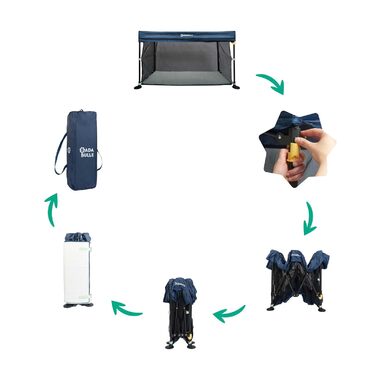 Дитяче ліжечко Badabulle Easy Clip з матрацом Компактне Легке складання та розбирання Від народження до 3 років