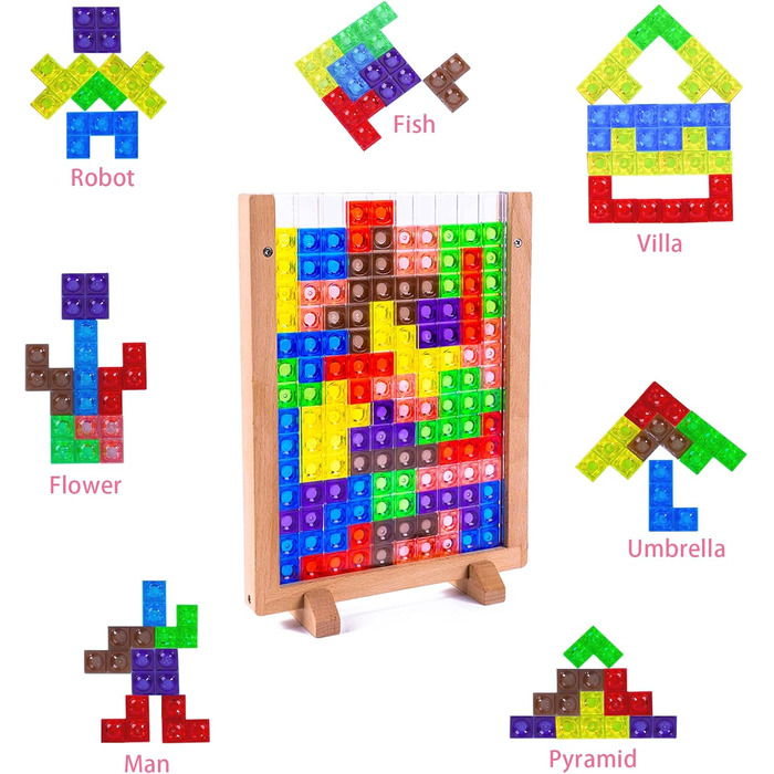 Іграшки Монтессорі для віку 3 4 5 років, 3D прозора іграшка з мозком, набір головоломок з тетрісом, іграшка з інтелектуальними різ