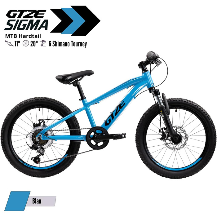 Серія Goetze Sigma MTB Hardtail Колеса 20, 24, 26 дюймів Перемикач швидкостей на 6/7 швидкостей з поворотною ручкою перемикання передач Алюмінієва рама з амортизаційною вилкою та дисковими гальмами Для дітей та підлітків 90 попередньо зібраний 11 дюймів, 