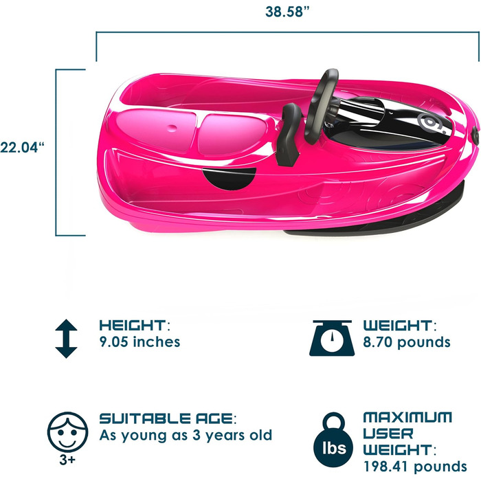 Снігохід Gizmo Riders Stratos Bob, двомісний, рожевий, 90 кг