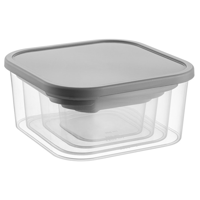 Набір контейнерів 0,4/0,9/1,8/2,9 Quick Box Gray Idea Home