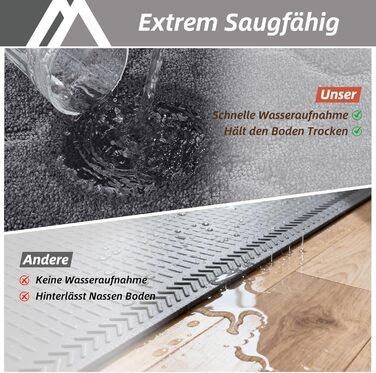 Кухонний килим COSY HOMEER, 50 x 200 см, нековзний кухонний килимок, миється, килимок для передпокою, килимок-доріжка для кухні, передпокою, вітальні, темно-сірий 50 x 200 см (прямокутний) темно-сірий