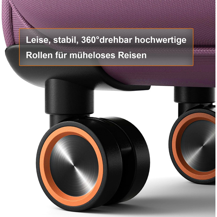 Ручна валіза Trier Soft Shell 55 35 23 см, легка тканинна валіза на візках, дорожня валіза з колесами та кодовим замком, 47 літрів, червона, розмір S