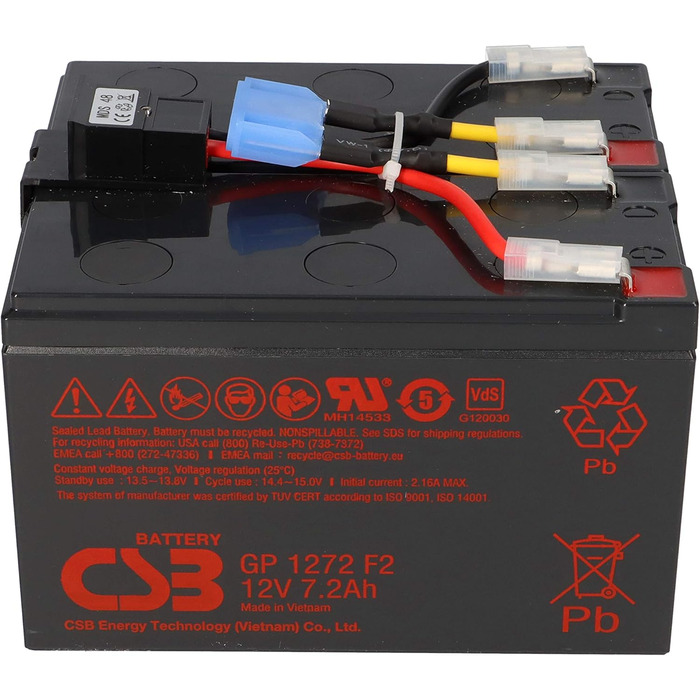 Невідомий CSB-SCD48 сумісний акумулятор для APC RBC48 Plug & Play підходить для ДБЖ APC DLA750 DLA750i SIA750ICH-45, SMT750 SMT750I SMT750ICH SMT750TW SMT750US SUA750 SUA750I SUA750IX38