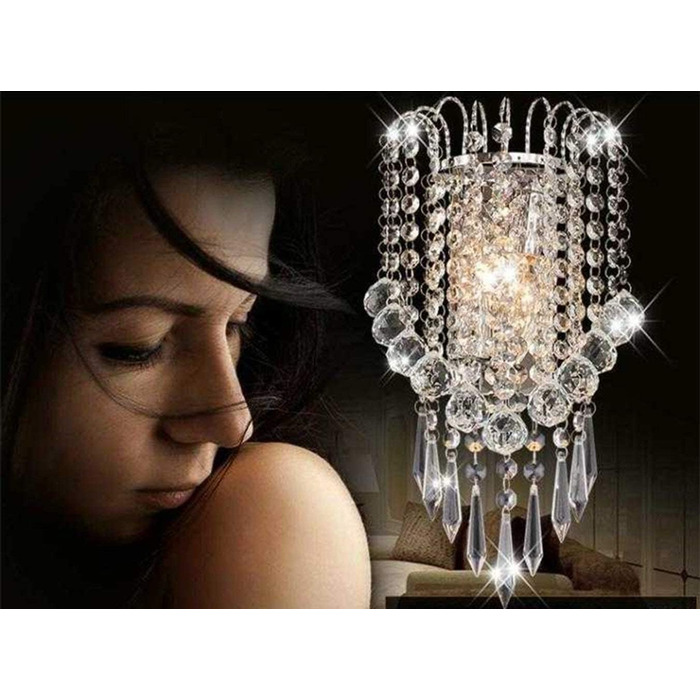 Кришталевий настінний світильник з кришталевими кулями Крапля Декоративний хромований сучасний настінний світильник E14x2 Світильн