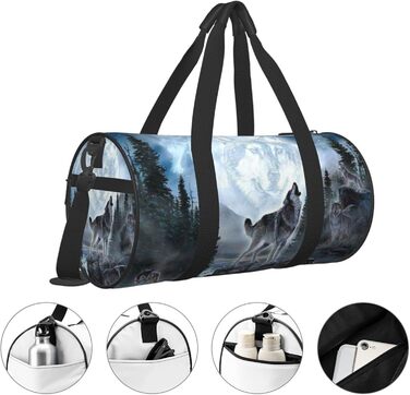 Містка дорожня сумка Moon Wolf, легка та довговічна, ідеальний подарунок для подорожей, походів, відряджень та іншого, універсальний розмір