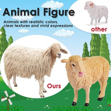Набір іграшок BUYGER Фігурки сільськогосподарських тварин від 3 років, великі та мініатюрні реалістичні фігурки тварин з огорожами