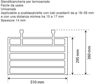 Сушарка для білизни Jumbo 2 для радіаторів у ванній кімнаті, 100 поліпропілен, довжина сушіння 3 м, 51 x 36 см, вантажопідйомність