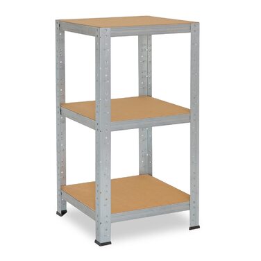 Міцний домашній стелаж, оцинкований/металевий стелаж з 3 полицями/металевий стелаж для підвалу, гаражний стелаж, стелаж для майстерні або стелаж для зберігання/змішаний металевий стелаж з вантажопідйомністю 175 кг В 100см / Ш 50см / Г 50см, 100x50x50