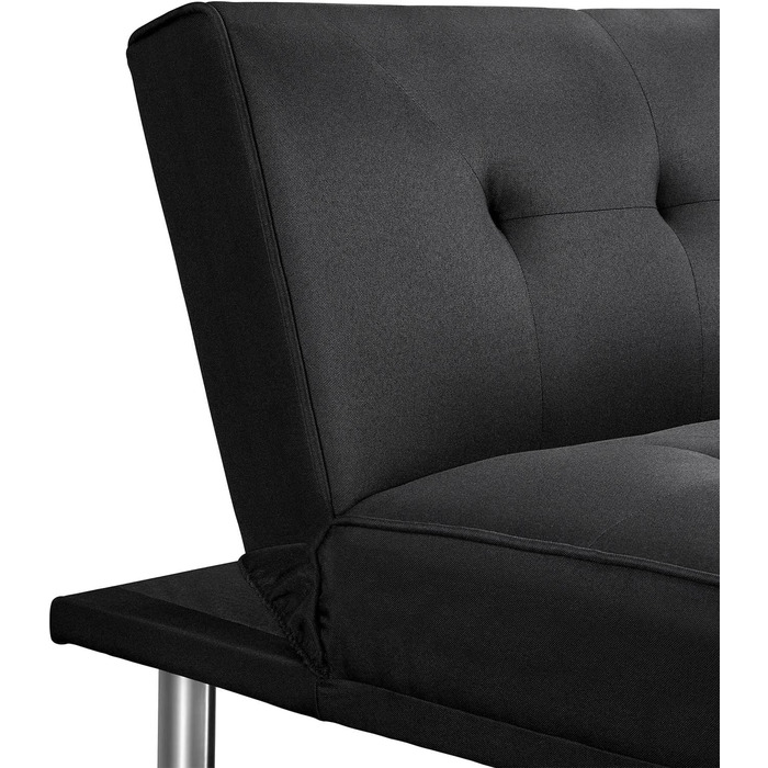 Розкладний диван-ліжко Yaheetech, диван з функцією сну, диван-ліжко з великою спальною зоною 167 см Д 94 см Ш для вітальні/спальні/домашнього кінотеатру/гостьової кімнати, чорний