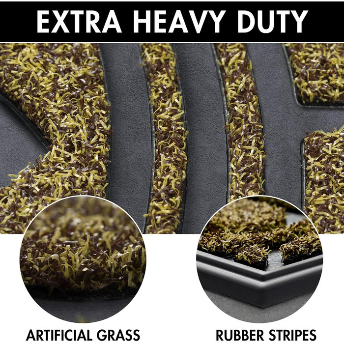 Килимок Mibao 45 x 75 см, нековзний вхідний килимок, міцний килимок, брудозатримуючий килимок з гумовим покриттям для зовнішнього використання, коричневий, 45 x 75 см (прямокутний)