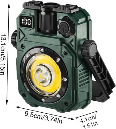 Портативний яскравий ліхтарик, ліхтарик для ремонту автомобіля, магнітний сонячний ліхтарик для кемпінгу, для вулиці, водонепроникний, аварійний, робочий ліхтарик, легкий, зелений