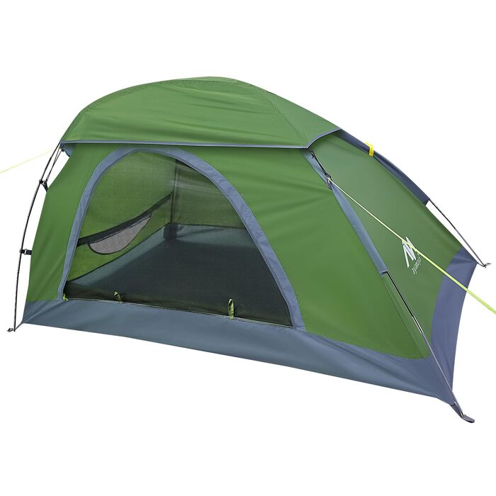 Надлегкий водонепроникний одномісний намет, одномісний тунельний бівак-намет, намет для велосипедного походу, кемпінговий та мотоциклетний намет, невеликий розмір, одномісний намет для трекінгу, кемпінгу та активного відпочинку на свіжому повітрі, зелений