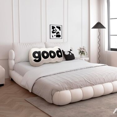 Подушка для спинки Johnear Good Alphabet, плюшева подушка з літерами, подушка для спинки ліжка, подушка для читання, подушка для спинки ліжка, ідеально підходить для читання, перегляду телевізора, відпочинку або як підтримка спини (біла)