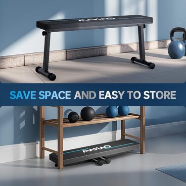 Силова лава, плоска лава, складна фітнес-лава для тренування всього тіла, силова лава для домашнього спортзалу, чорно-синя