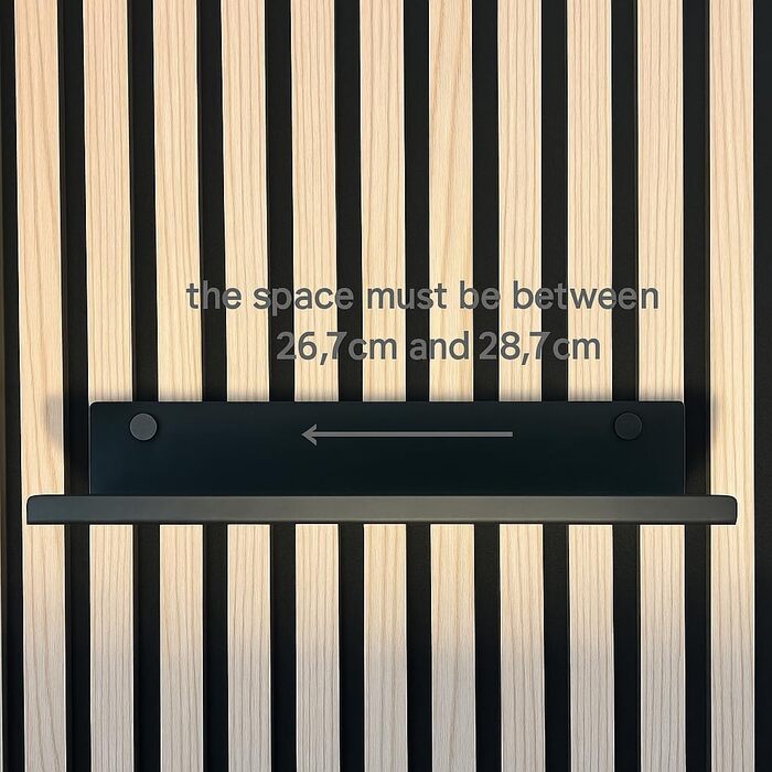 Настінна полиця для акустичних панелей, ширина 30,4 см, металева, свердління не потрібне (34,4 см)