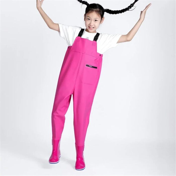 Дитячі вейдерси з чобітьми, доступні в 4 кольорах, дощовики на все тіло для дітей та підлітків, рибальські вейдерси, водонепроникні штани (жовті 34-35)