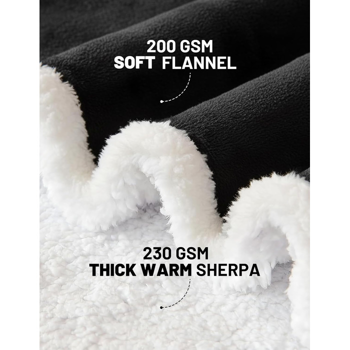 Ковдра Mewaii з рукавами, м&39яка фланелева ковдра з худі з шерпи для жінок та чоловіків, ідеально підходить для дому, подорожей та любителів домашніх тварин, світло-чорна